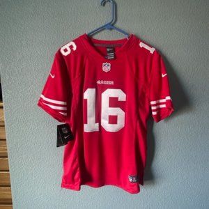 JOE MONTANA STITCHED RED JERSEY WOMEN XL